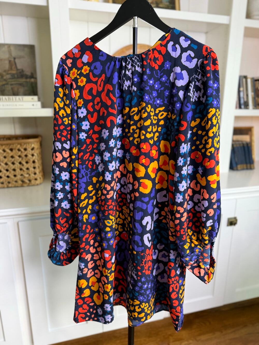 🌸 Mudpie Leopard & Floral Print Dress | Size M | NWT | Navy Multicolor